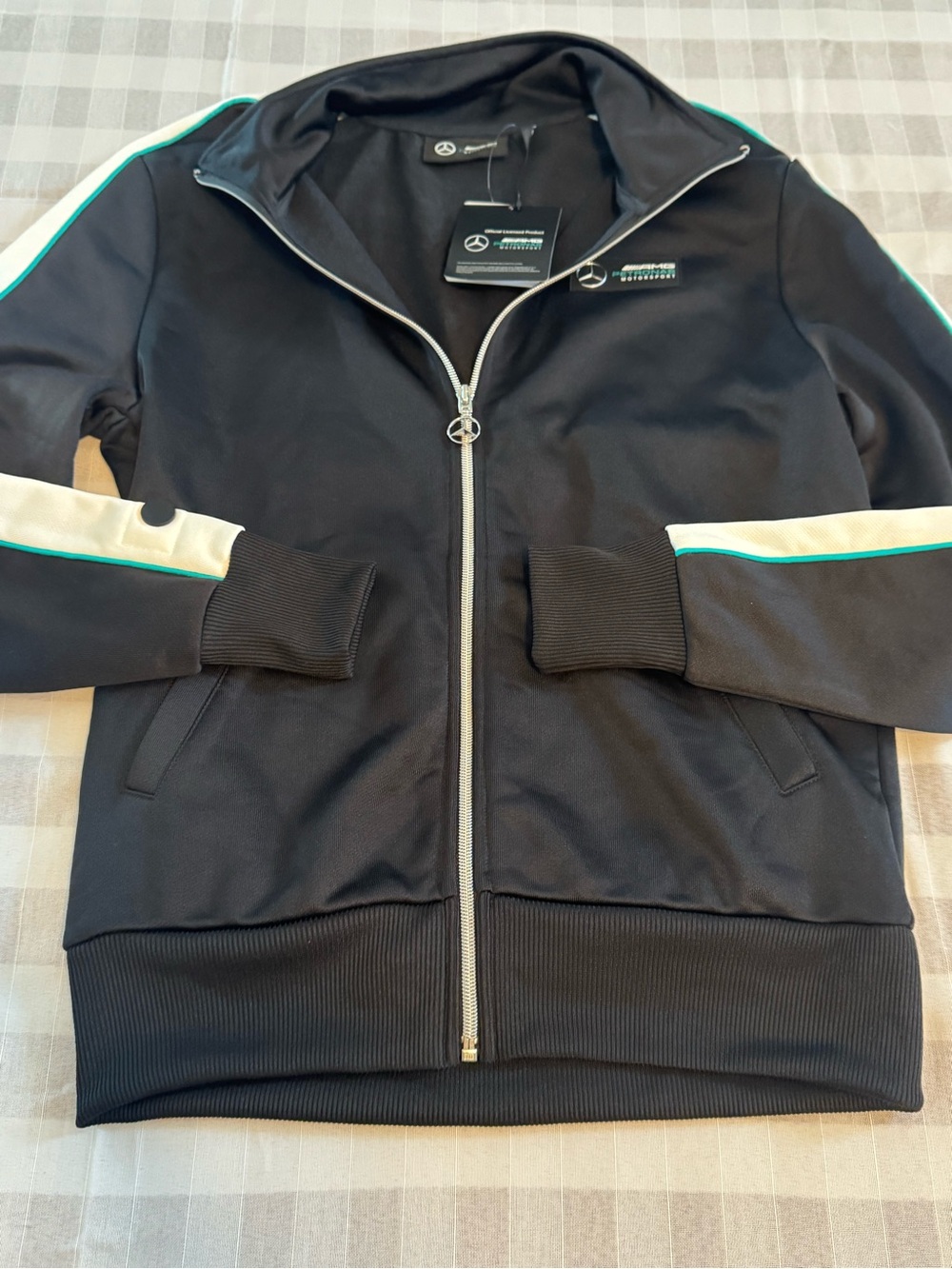 Mercedes AMG Petronas Black Jacket with Teal Accent